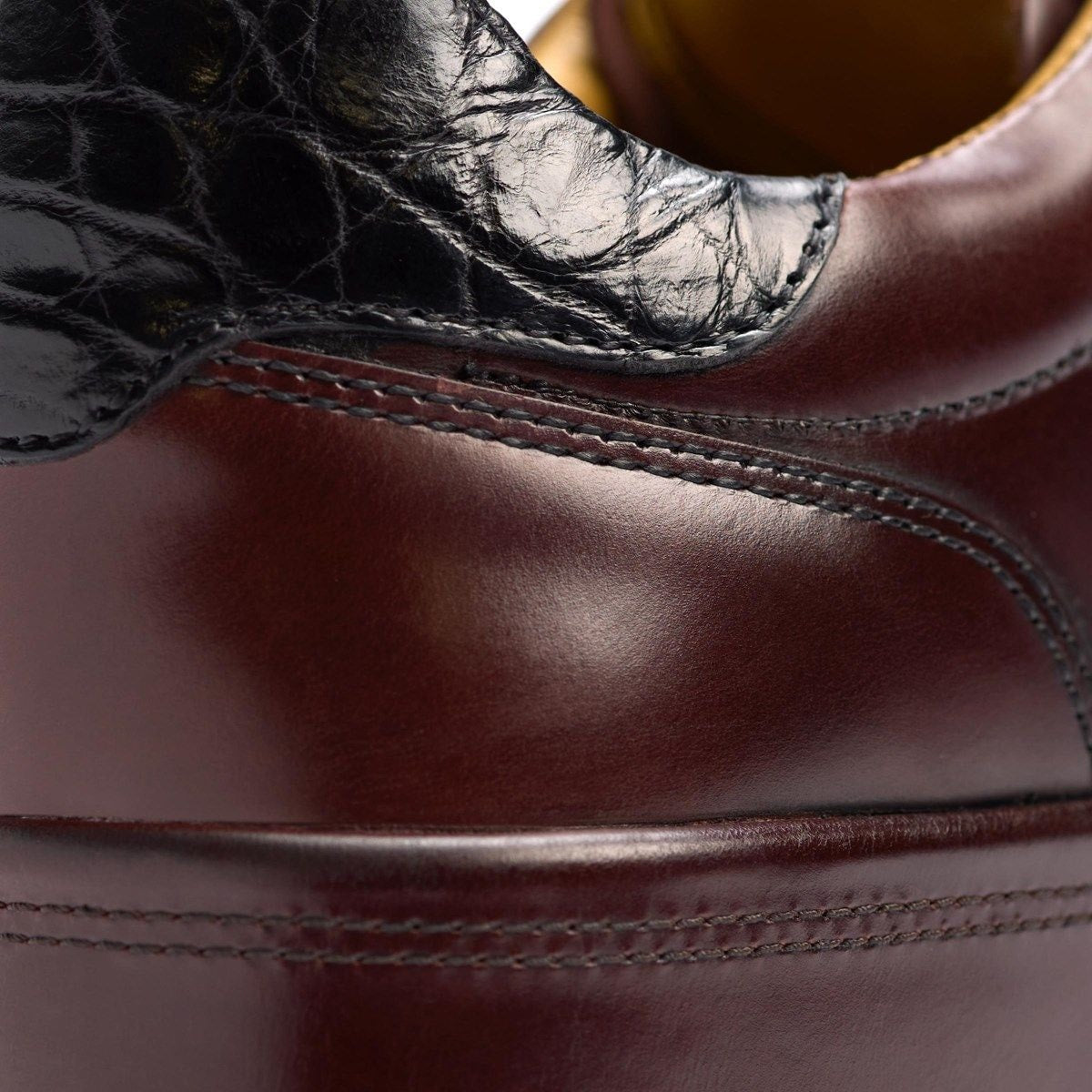Hawthorne Reserve Lace-Up Sneaker - Bordeaux Calf And Genuine Croc