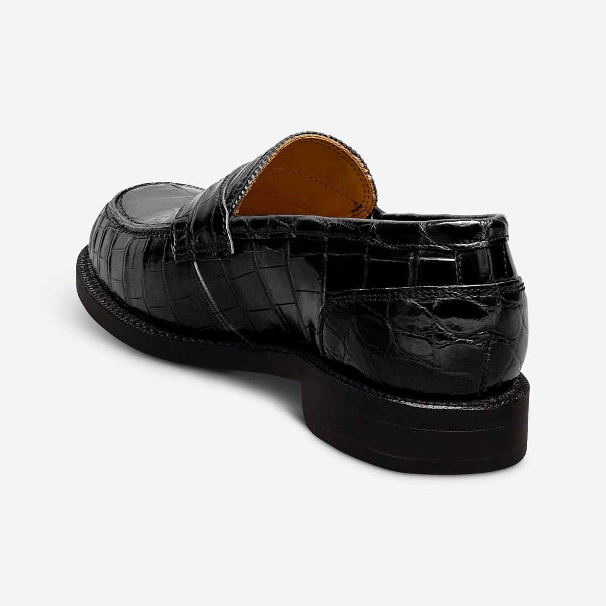 Miller Reserve Penny Loafer - Black Genuine Crocodile
