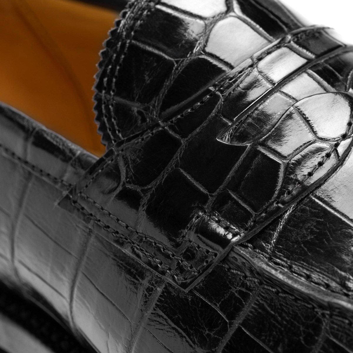 Miller Reserve Penny Loafer - Black Genuine Crocodile