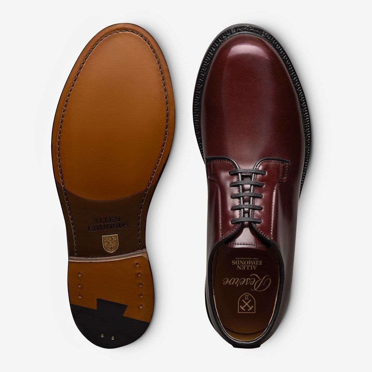 Rowan Reserve Plain-toe Derby Dress Shoe - Burgundy Polished Calf Leather