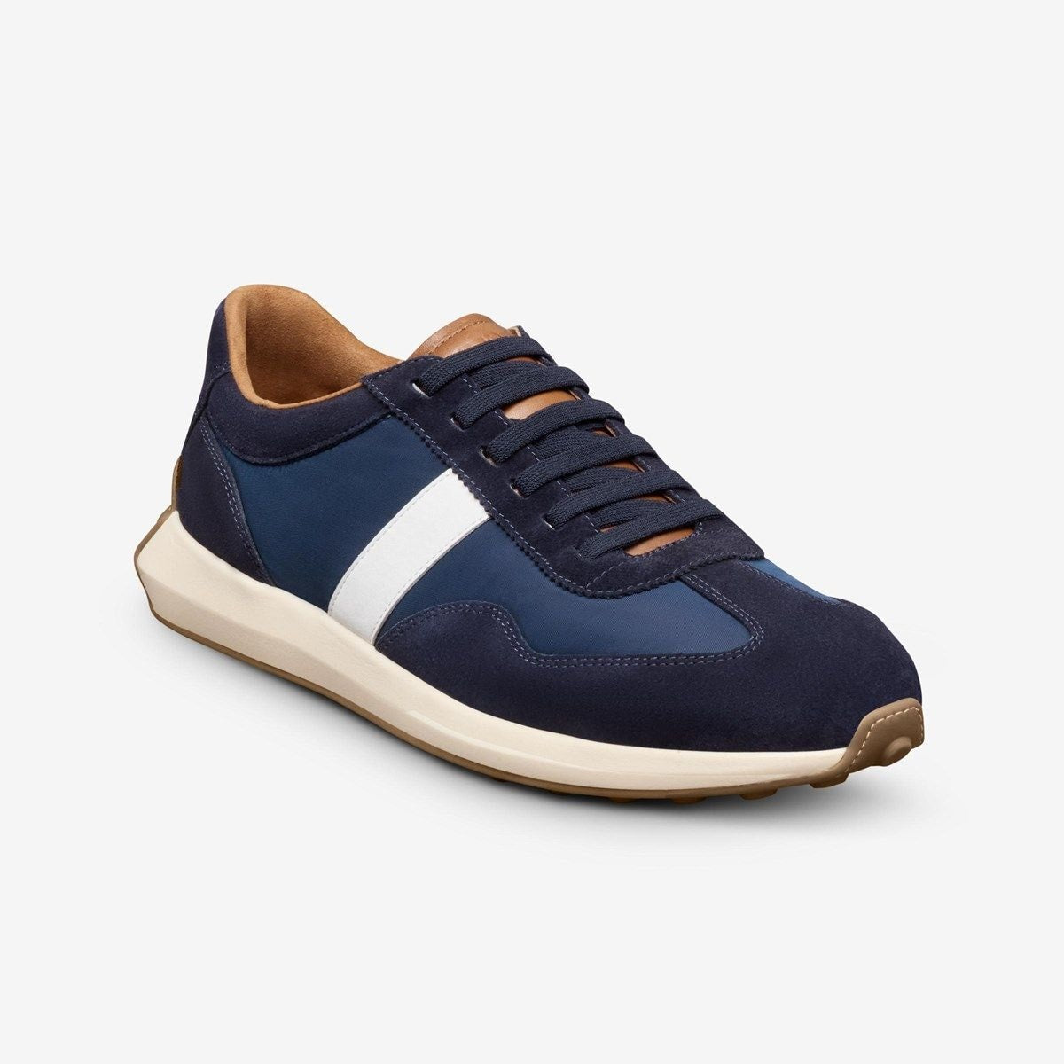 Luka Slip-on Stretch-lace Sneaker - Navy Nylon And Suede