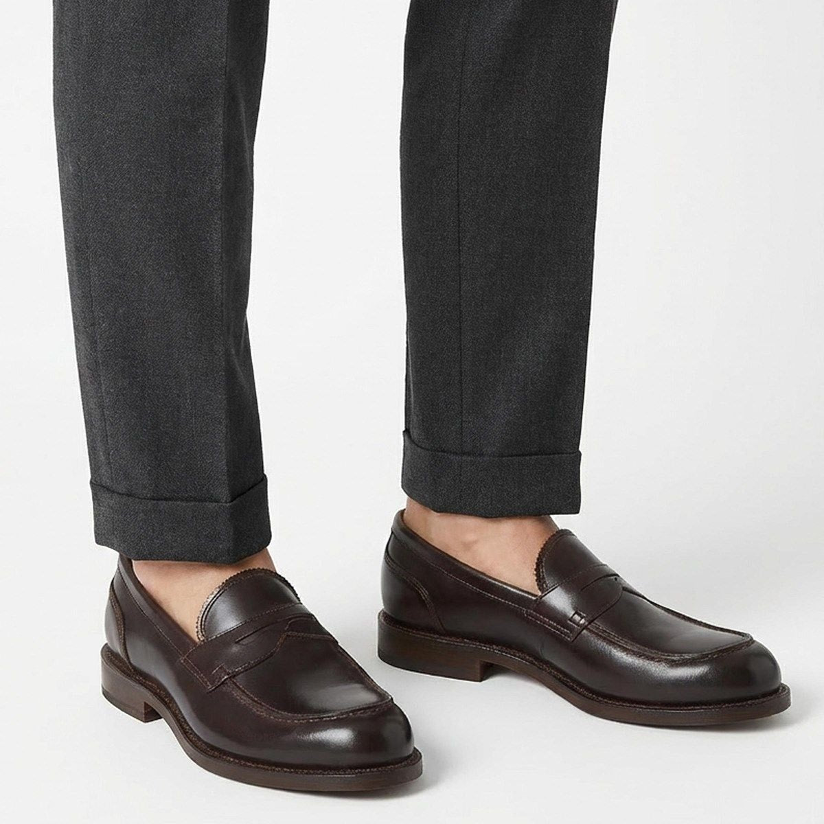 Miller Reserve Penny Loafer - Dark Brown Polished Leather