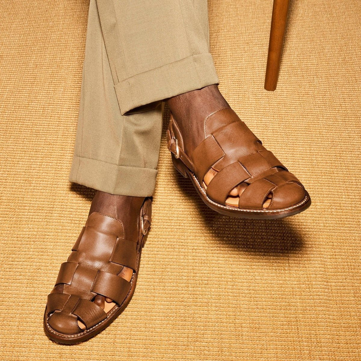 Ravello Fisherman Sandal - Cognac Leather