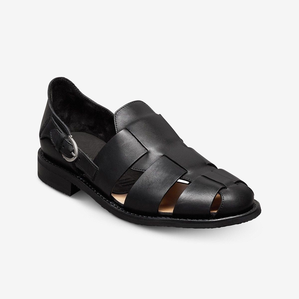 Ravello Fisherman Sandal - Black Leather