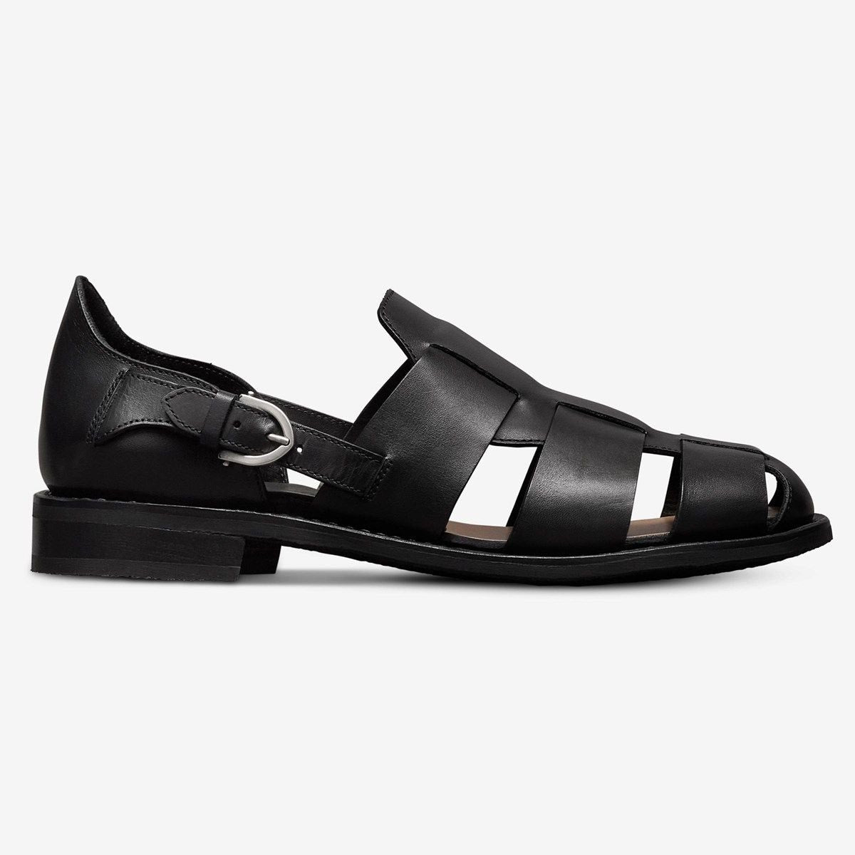 Ravello Fisherman Sandal - Black Leather