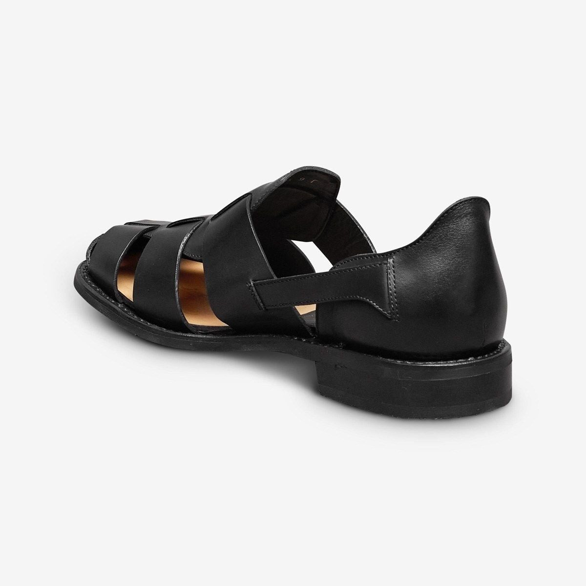 Ravello Fisherman Sandal - Black Leather