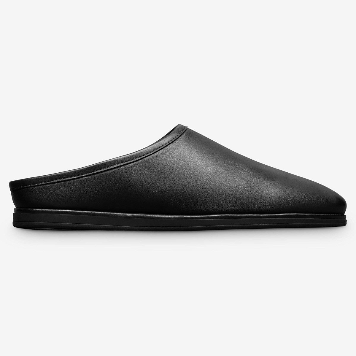Soren Mule Slipper - Black Leather