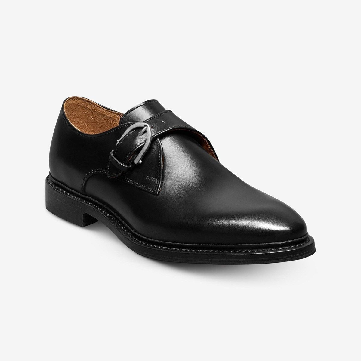 Ryder Single Monk Strap Dress Shoe - Black Leather