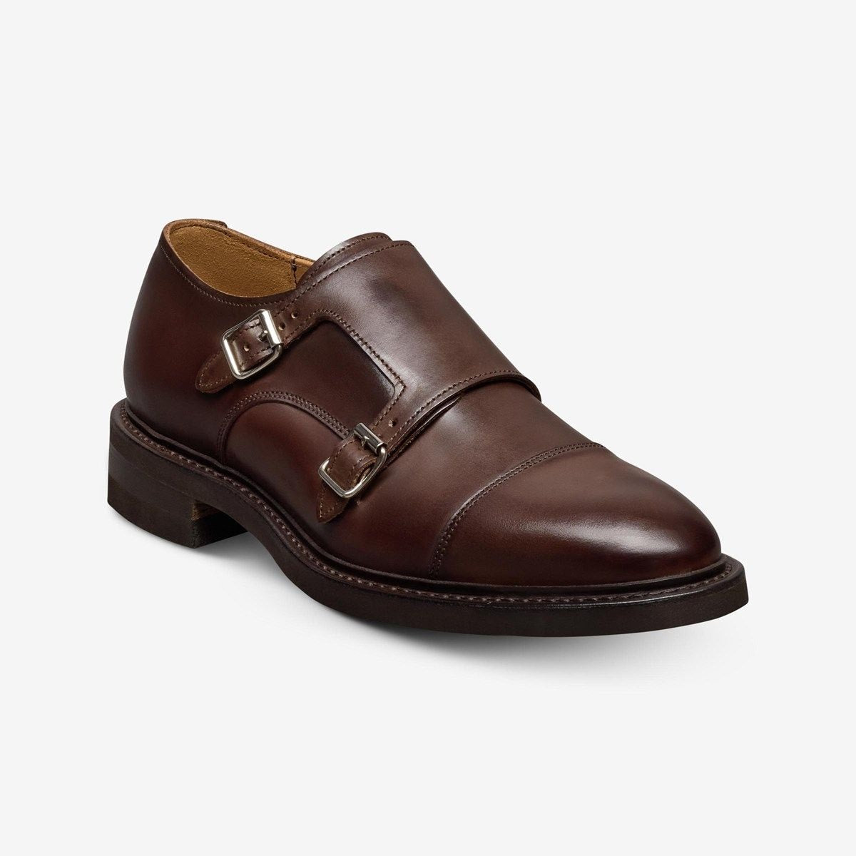 Richards Double Monk Strap Dress Shoe - Dark Brown Leather