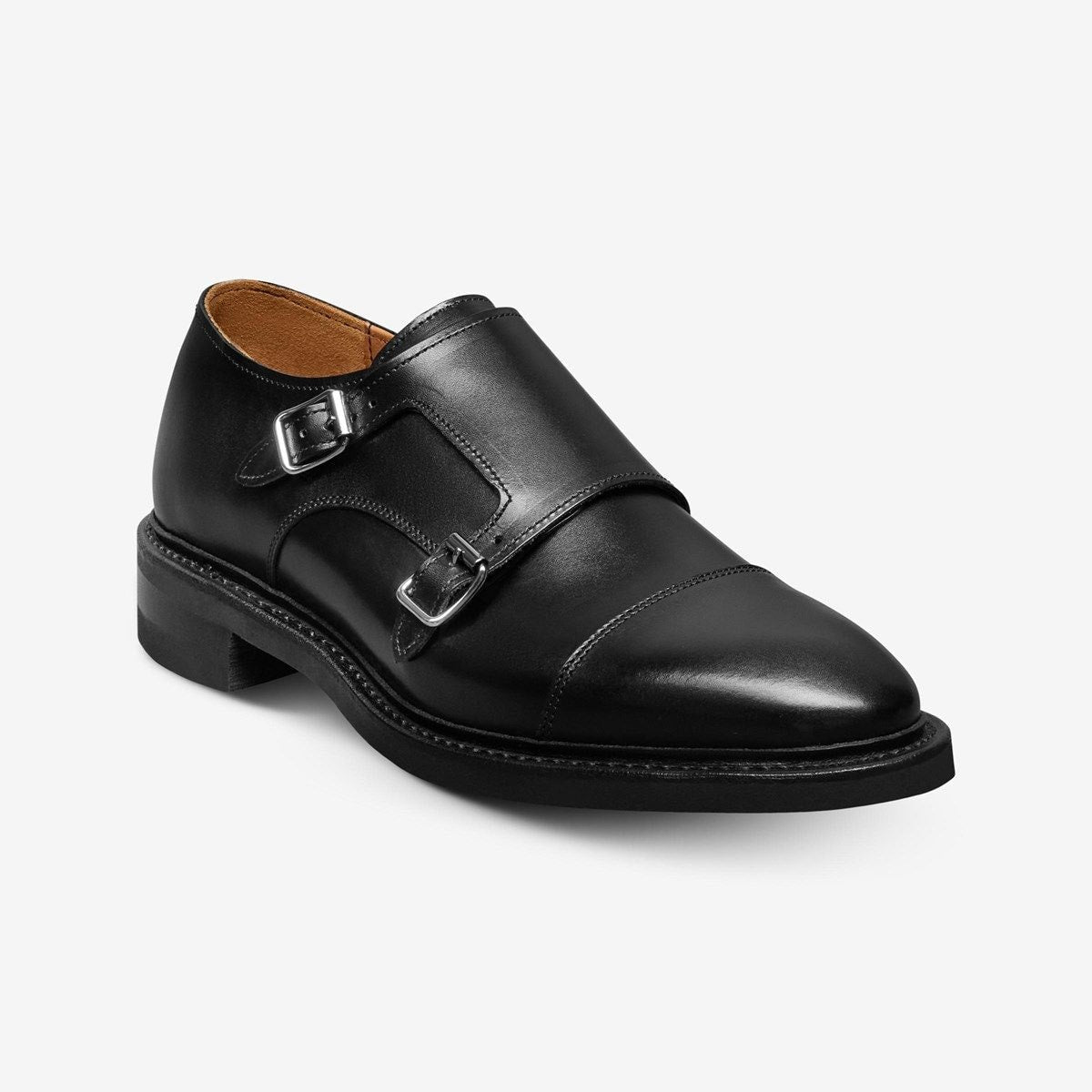 Richards Double Monk Strap Dress Shoe - Black Leather