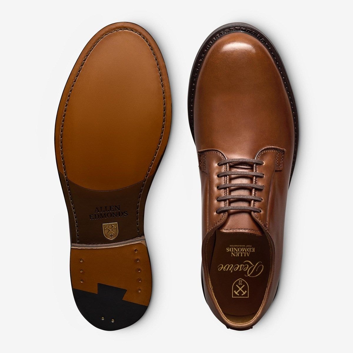 Rowan Reserve Plain-toe Derby Dress Shoe - Natural Polished Calf Leather