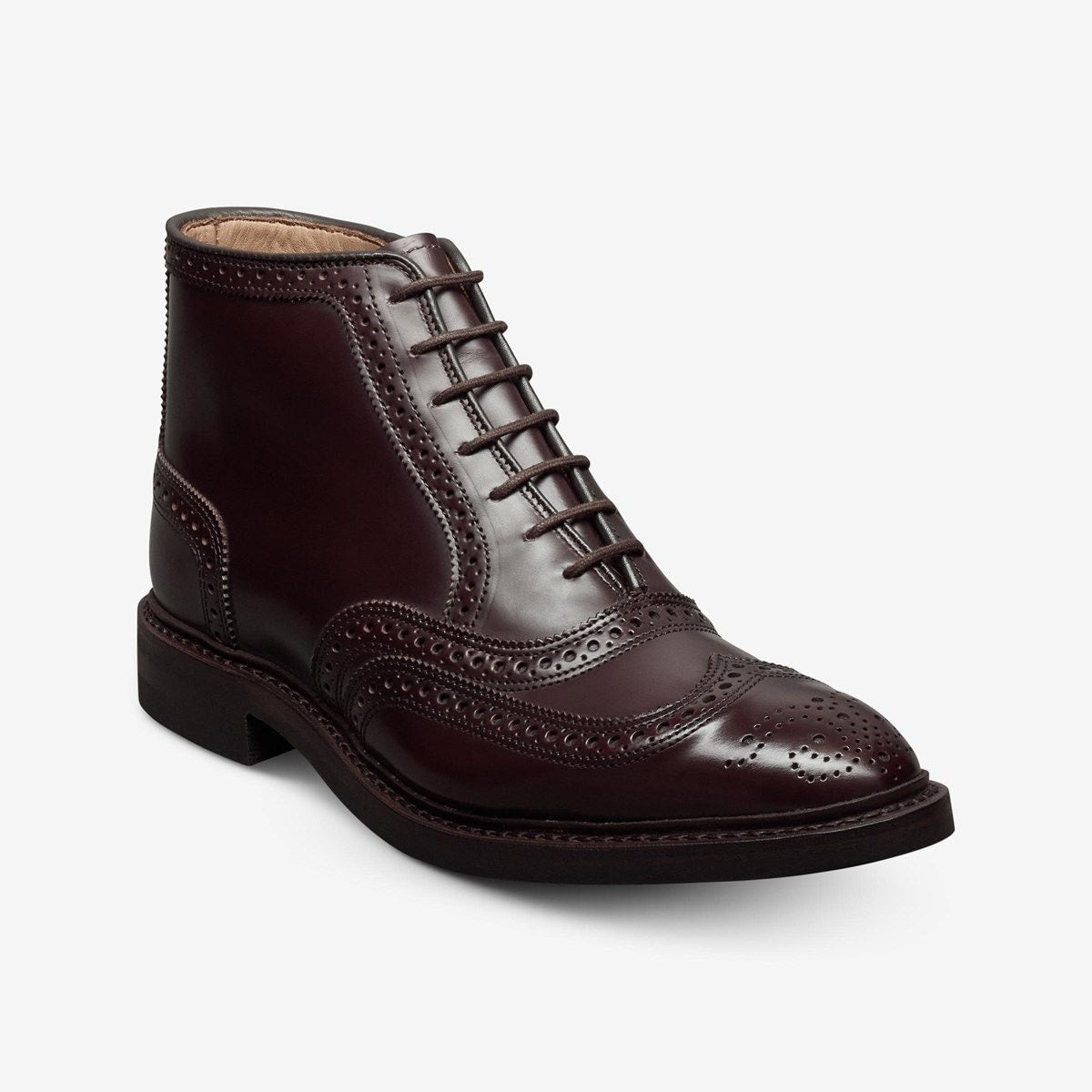 McAllister Wingtip Oxford Dress Boot - Burgundy Polished Calf Leather