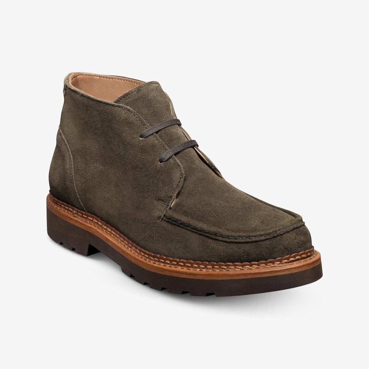 Cameron Apron-toe Chukka Boot - Dark Olive Green Suede