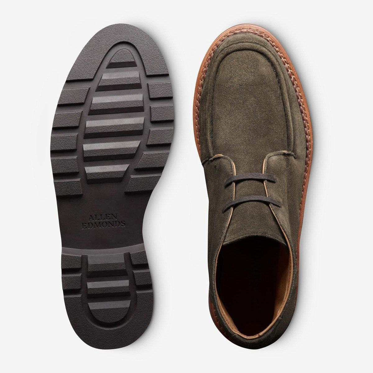 Cameron Apron-toe Chukka Boot - Dark Olive Green Suede