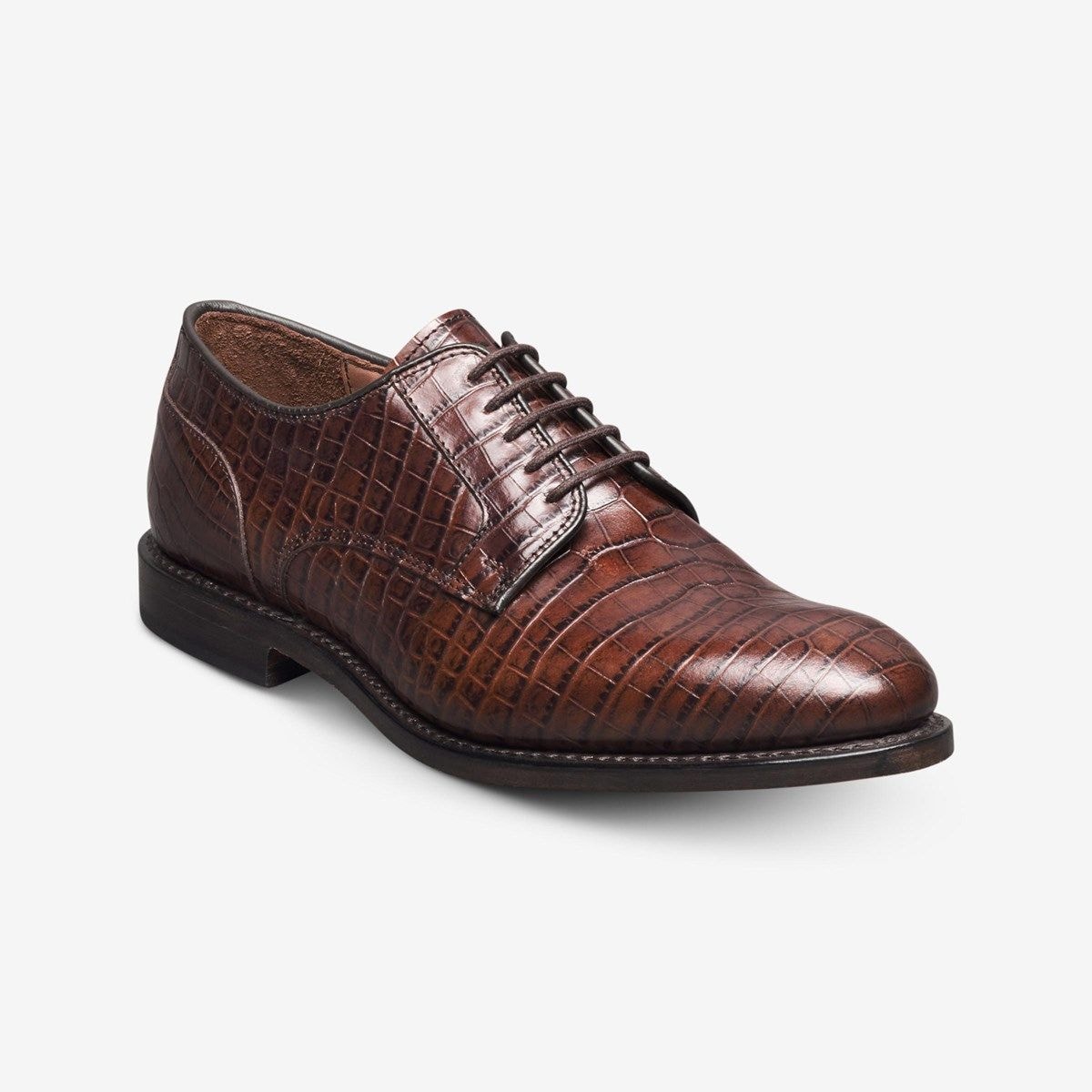 Windsor Plain-toe Derby Dress Shoe - Chili Croco Print Leather