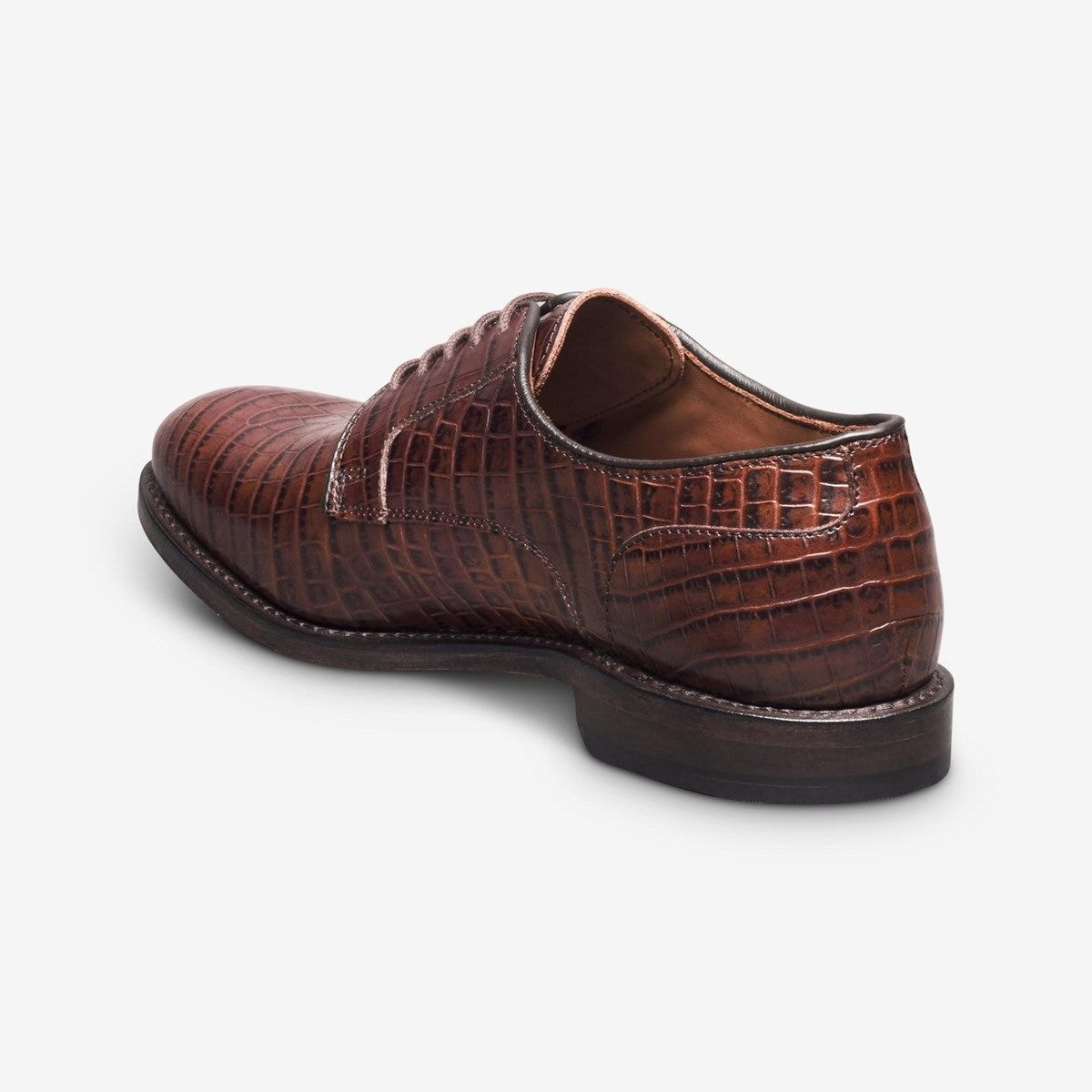 Windsor Plain-toe Derby Dress Shoe - Chili Croco Print Leather